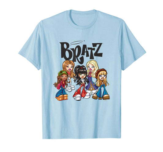 Bratz Dolls Vintage Style Group Shot Big Chest Poster T-Shirt