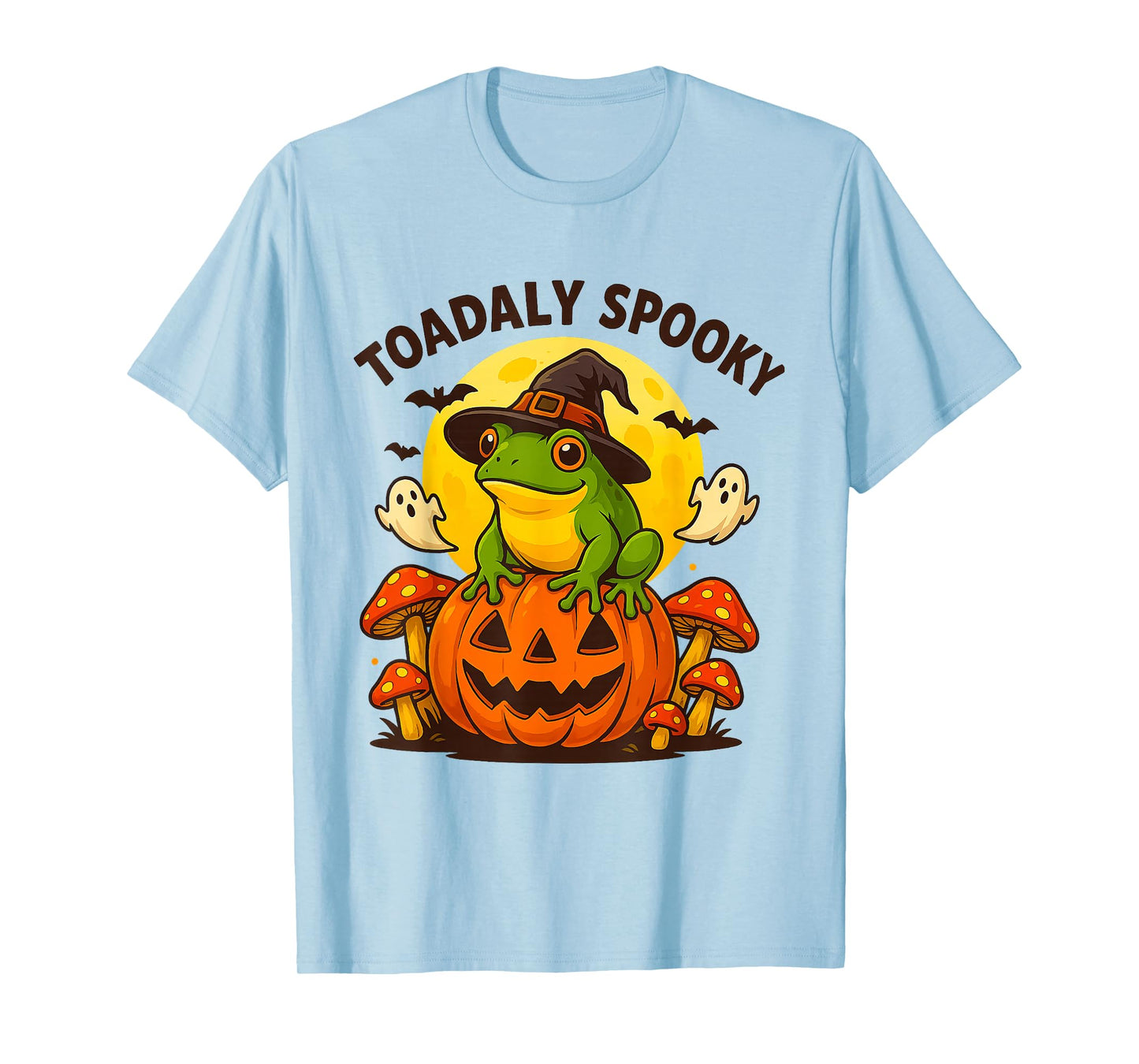 Funny Toadally Spooky Halloween Frog Pumpkin and Bat T-Shirt