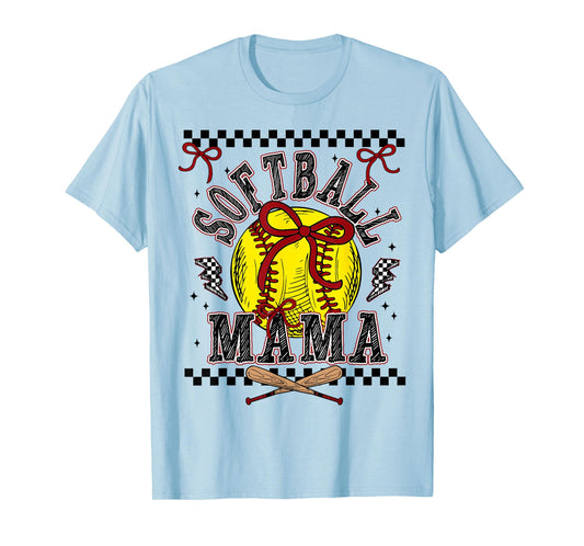 Softball Mama Coquette Softball Game Day Softball Mom Mother T-Shirt