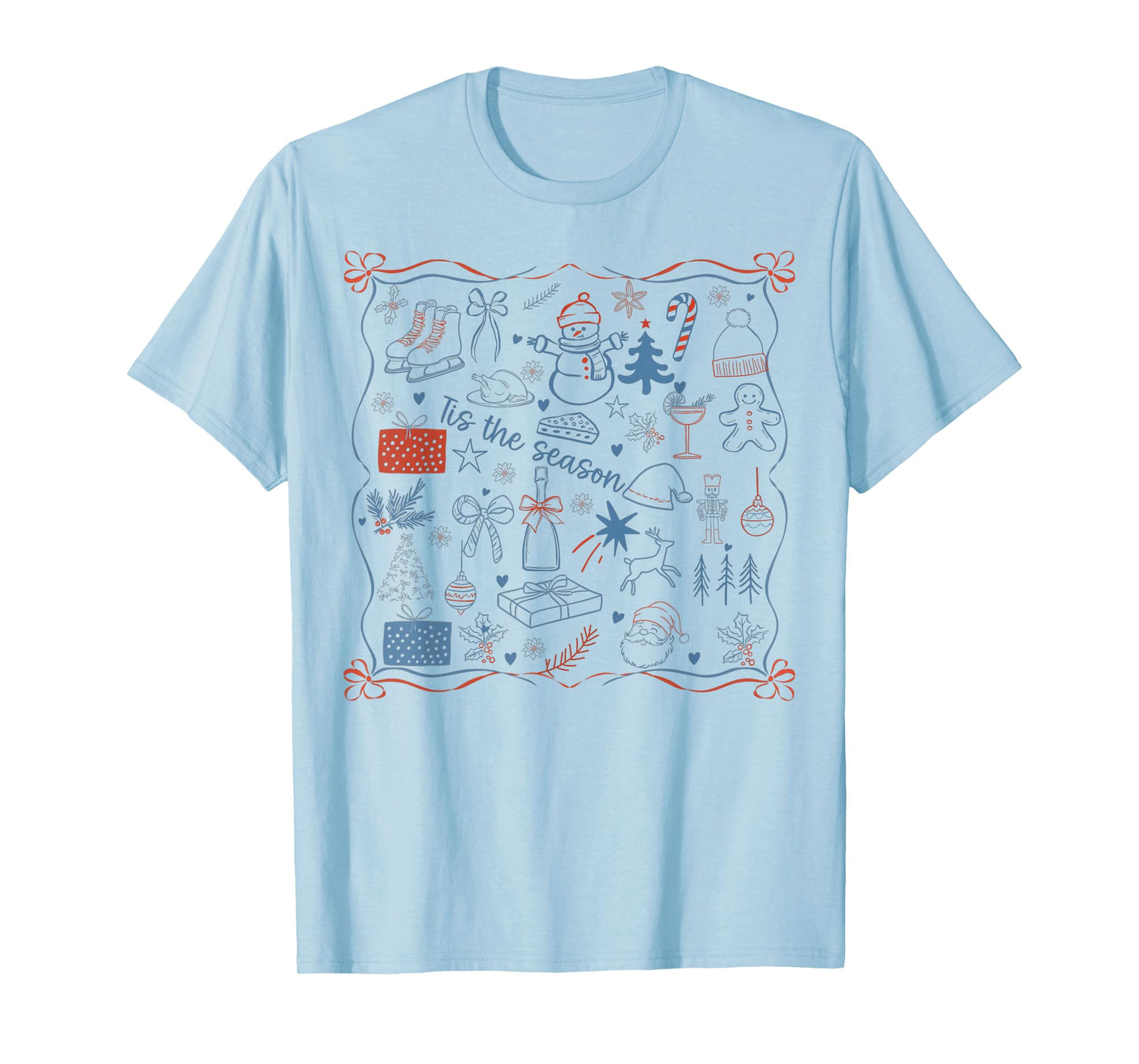 Retro Christmas Tis The Season Festive Icons Xmas Cute T-Shirt