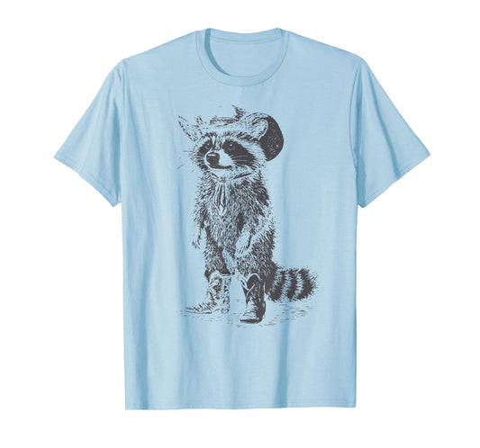 Vintage Raccoon Cowboy Cowgirl Trash Panda Country Western T-Shirt