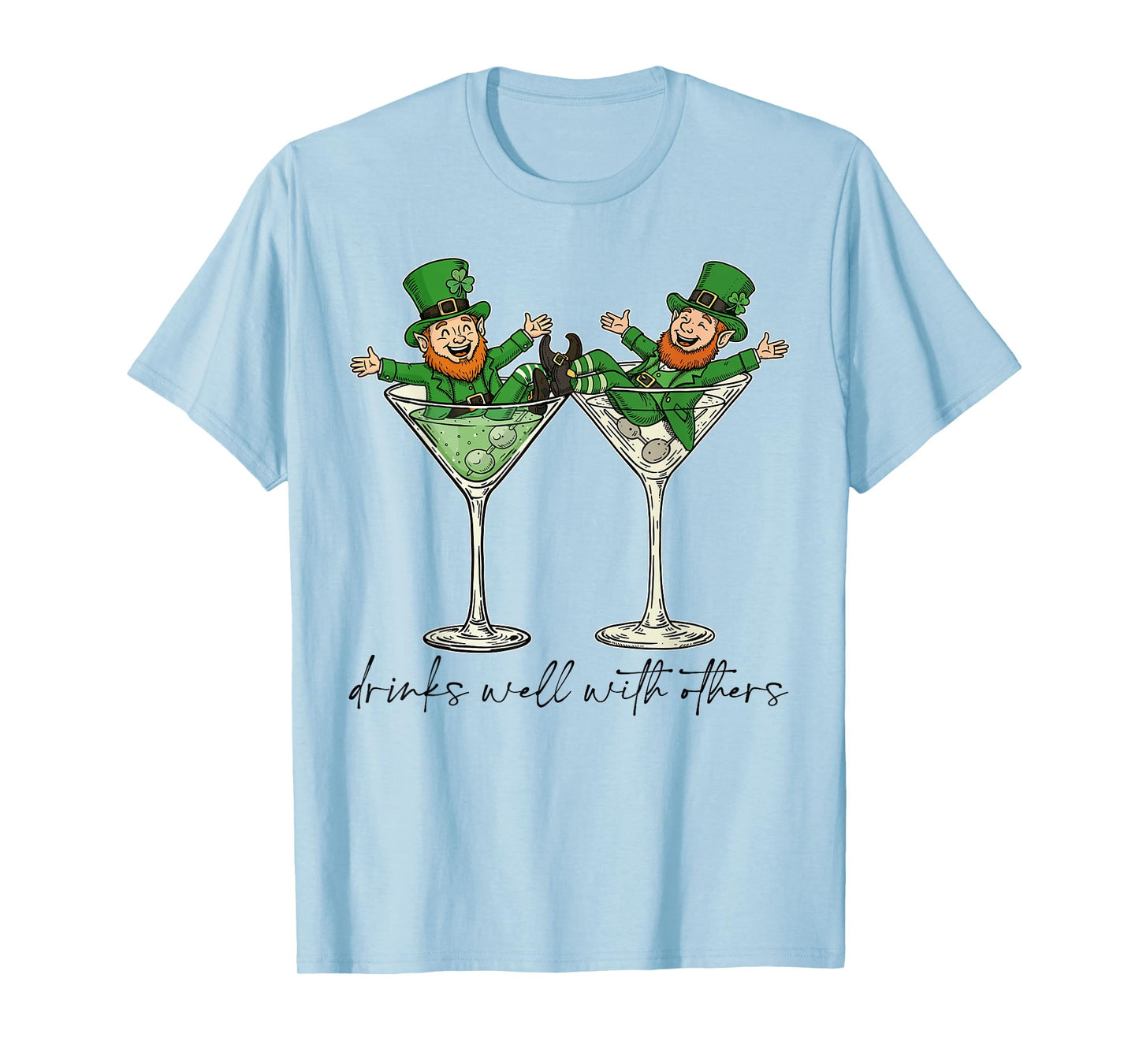 Drinks Well With Others St. Patrick's Day Drunk Beer Funny T-Shirt