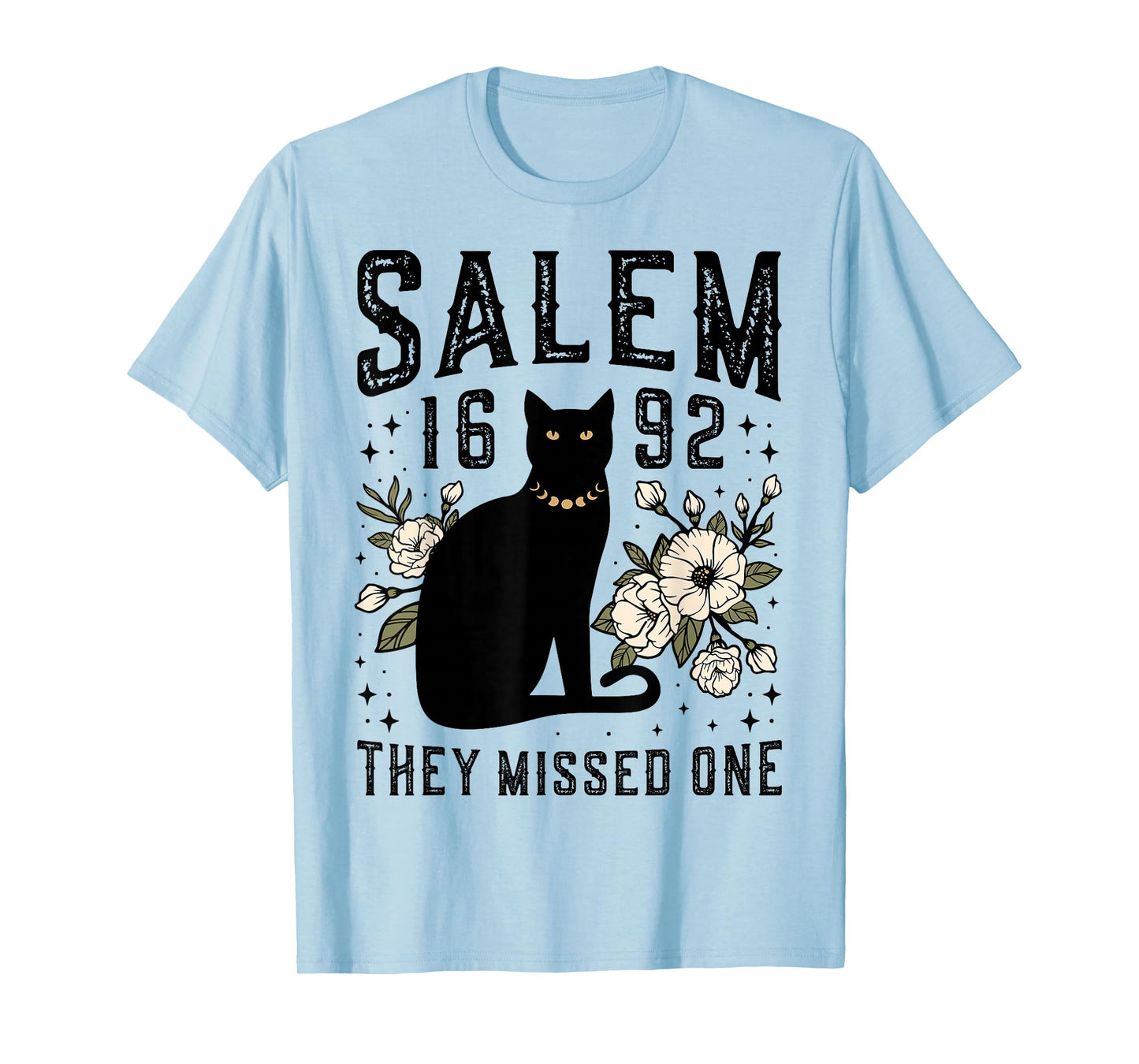 1692 They Missed One Shirt Salem Witch Trials Black Cat Moon T-Shirt