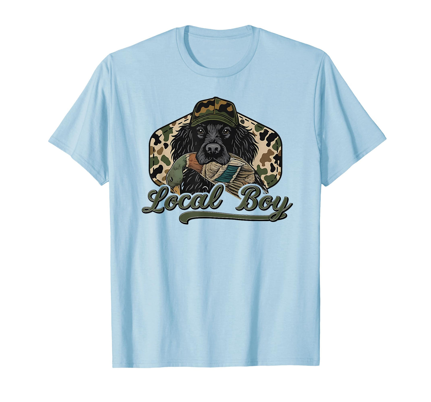 Retro Southern Boy Camouflage Hunting Dog Camo Duck Hunter T-Shirt