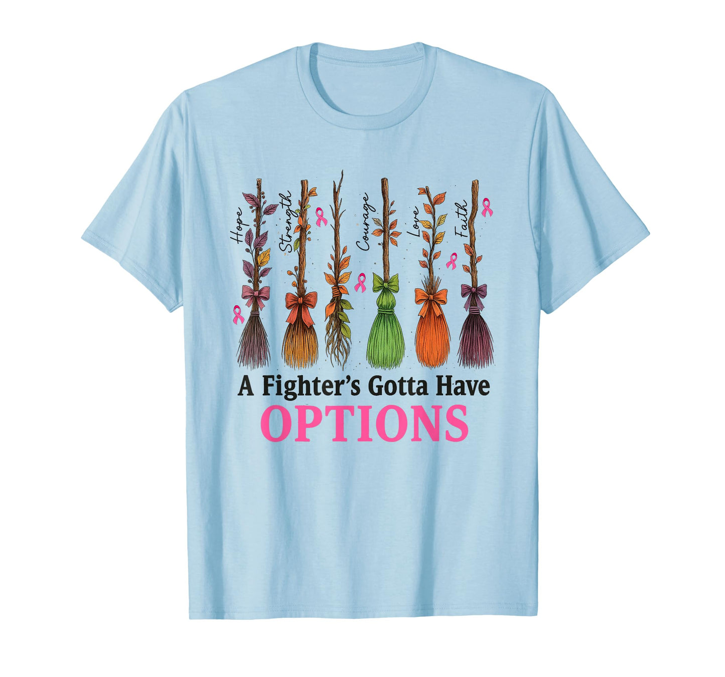 Breast Cancer Awareness Halloween Fighter Options T-Shirt