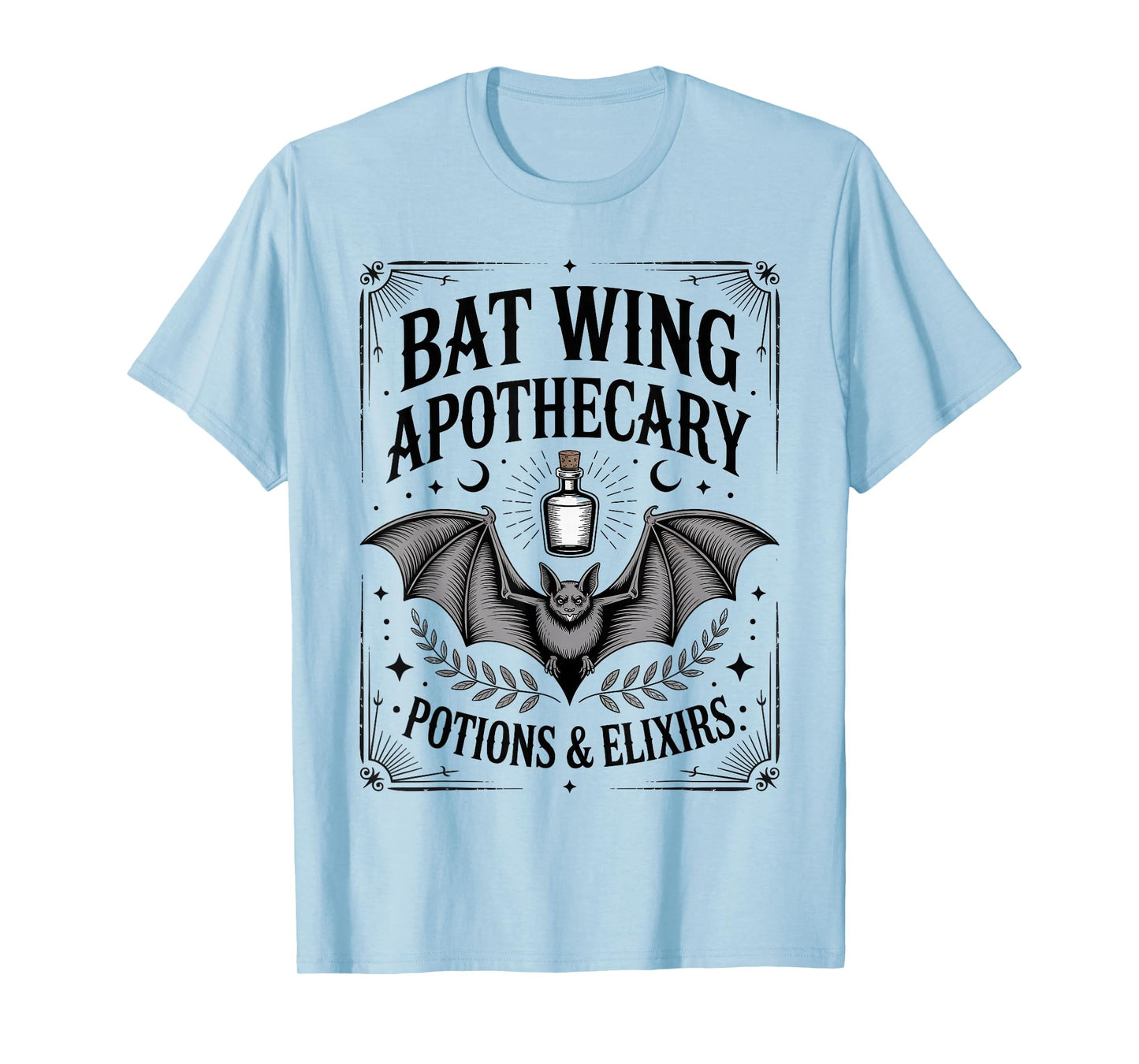 Bat Wing Apothecary Potions and Elixirs Witchy Halloween T-Shirt