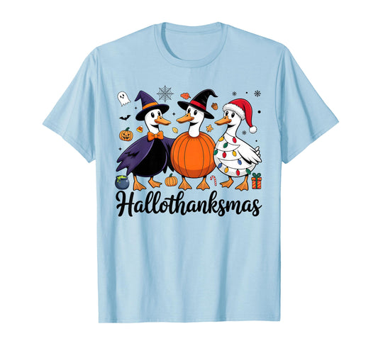 Duck Halloween Thanksgiving Christmas Happy HalloThanksMas T-Shirt