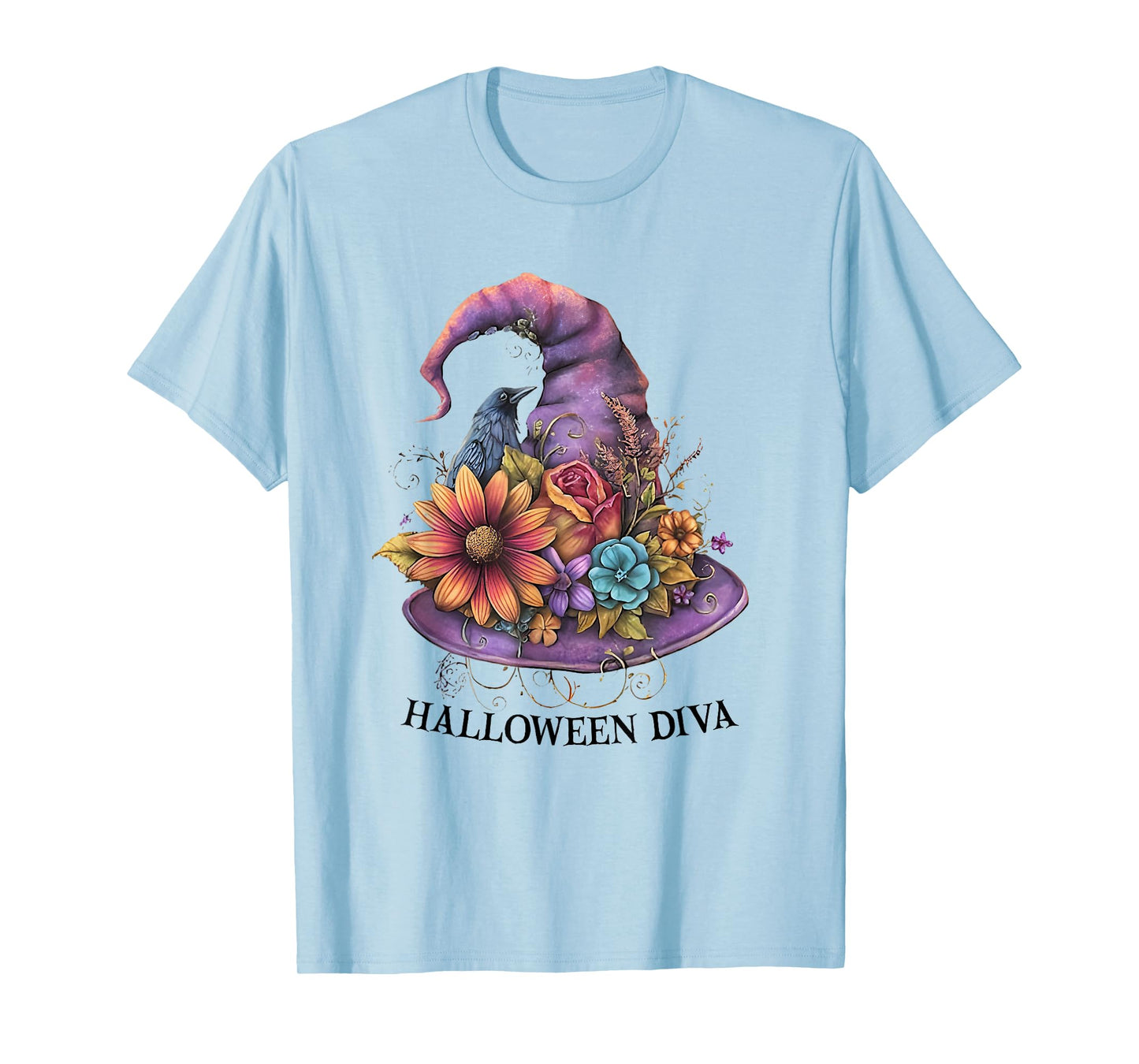 Halloween Diva Witch Hat Fun Look for Party Women T-Shirt