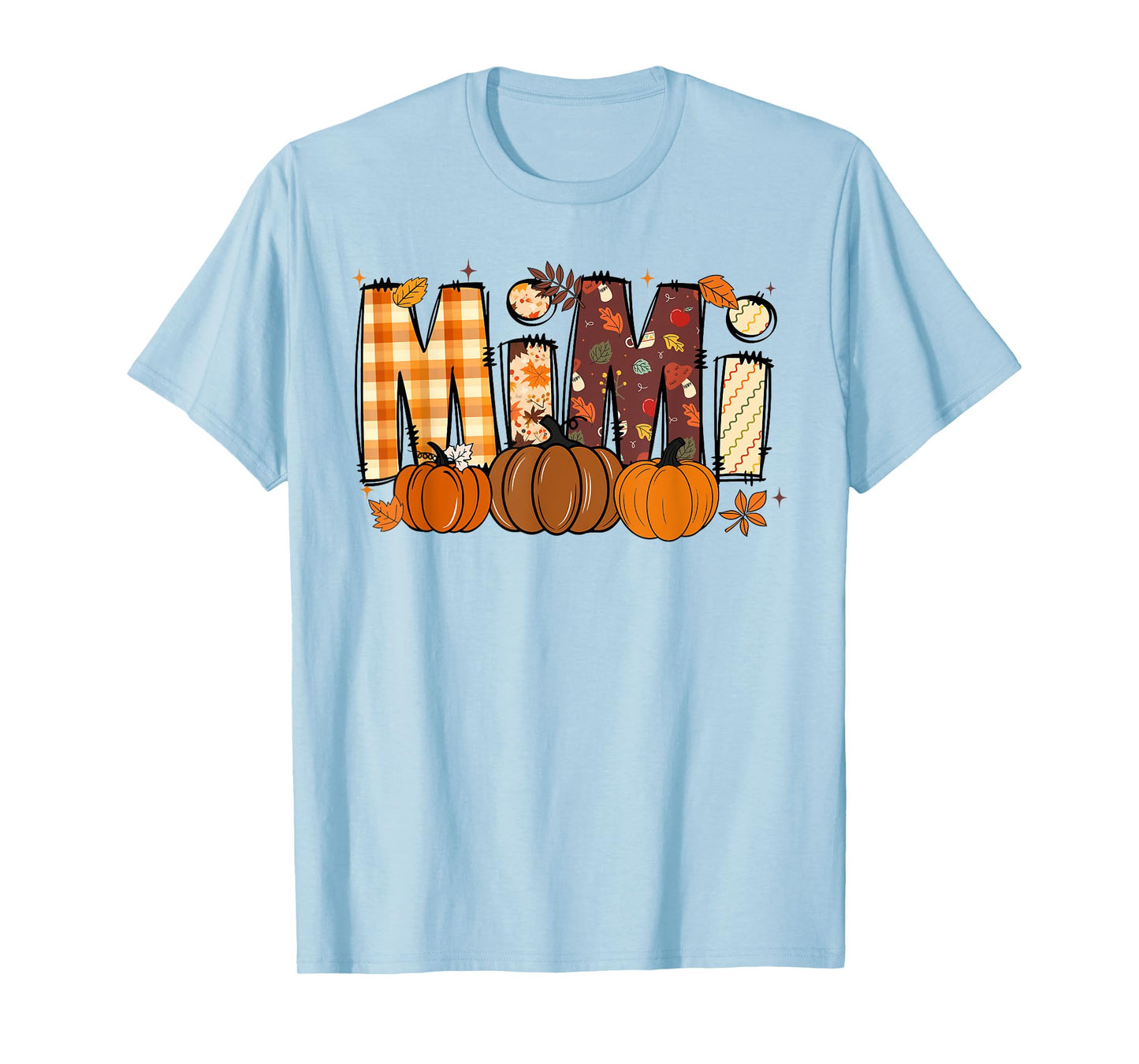 Retro Mimi Pumpkin Fall Leaves Grandma Fall Thanksgiving T-Shirt