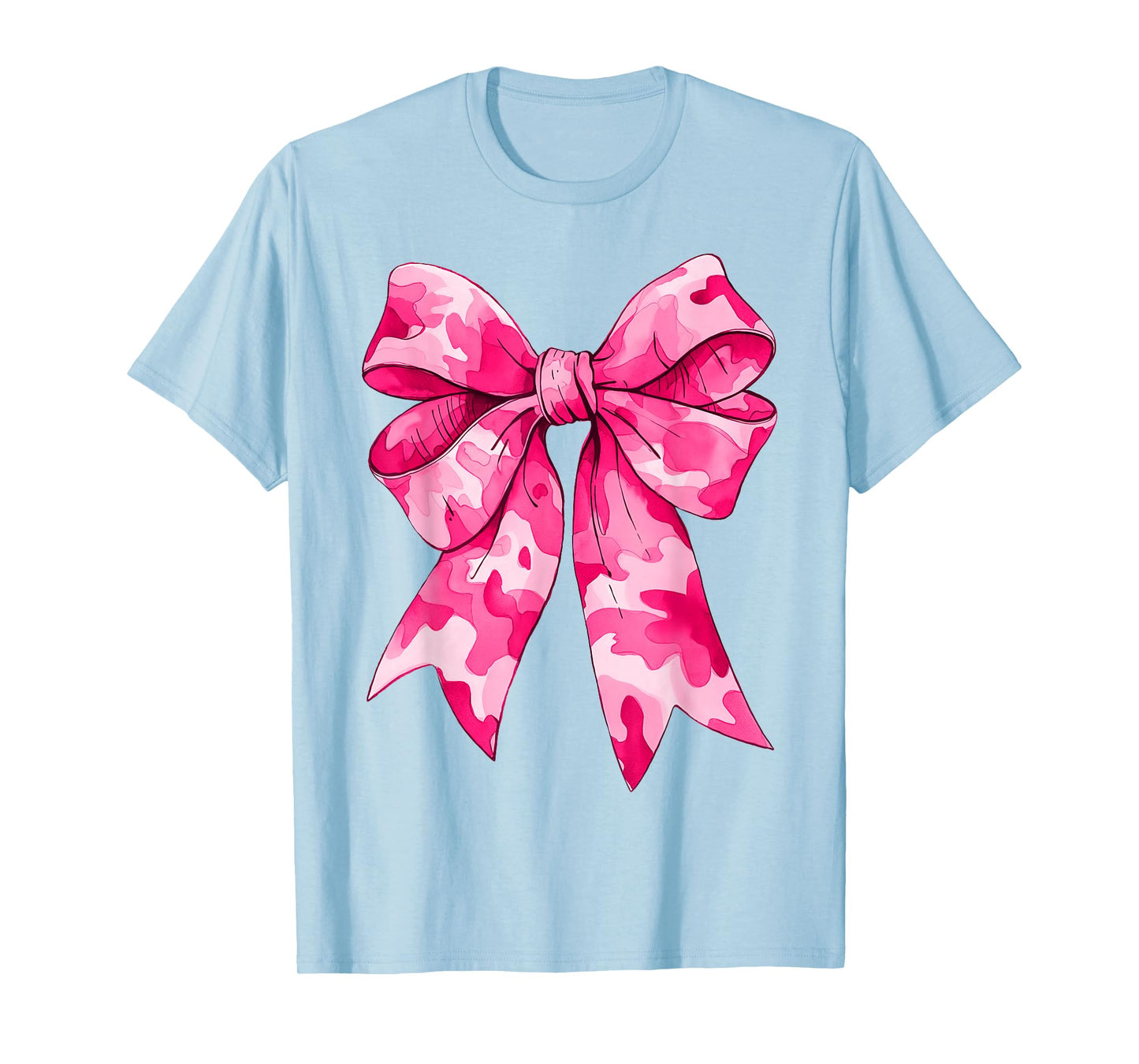 Girl Cute Pink Camo Color Coquette Bow Camouflage T-Shirt