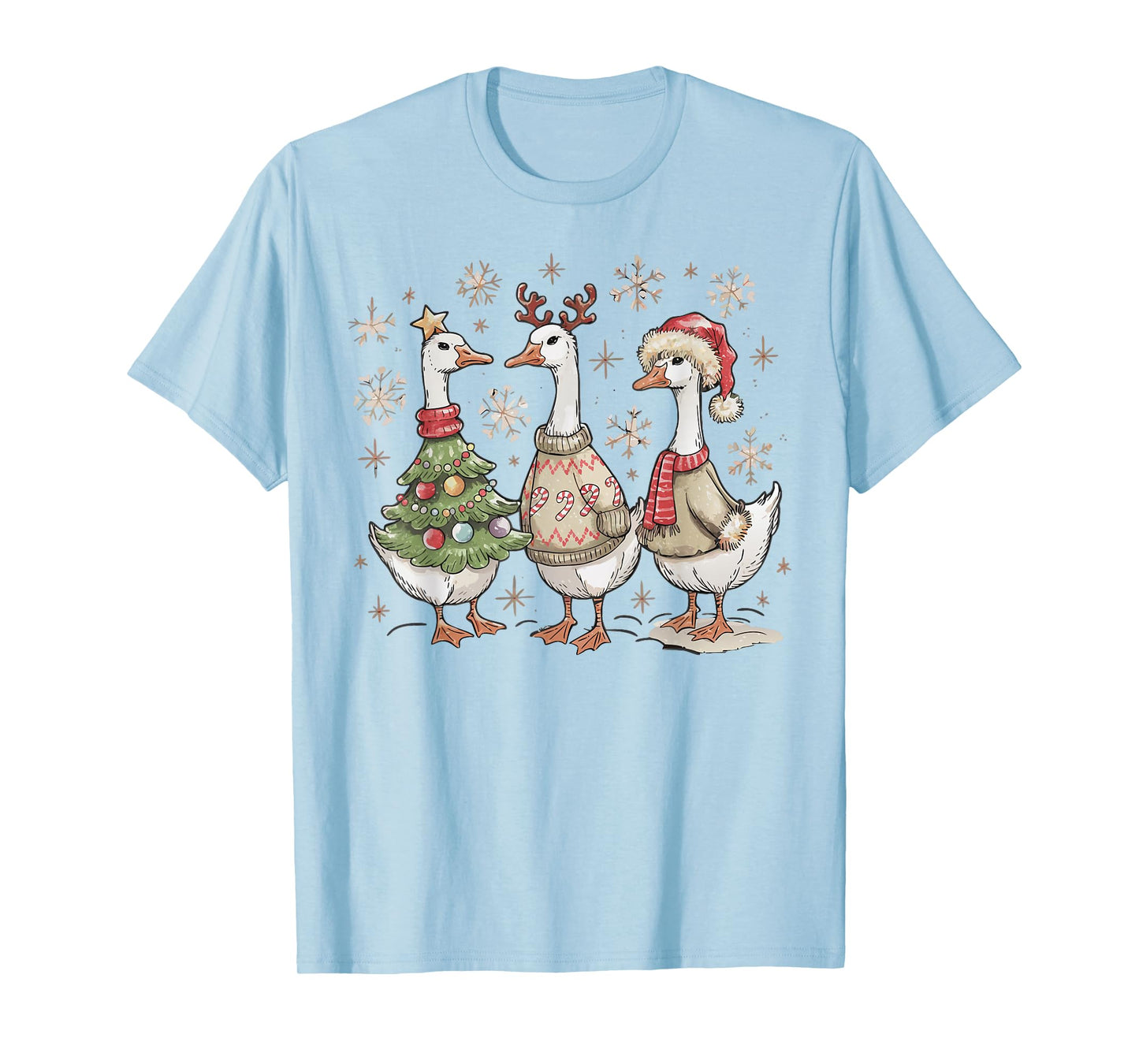 Funny Christmas Goose Tree Sweater Santa Holiday Farm Animal T-Shirt