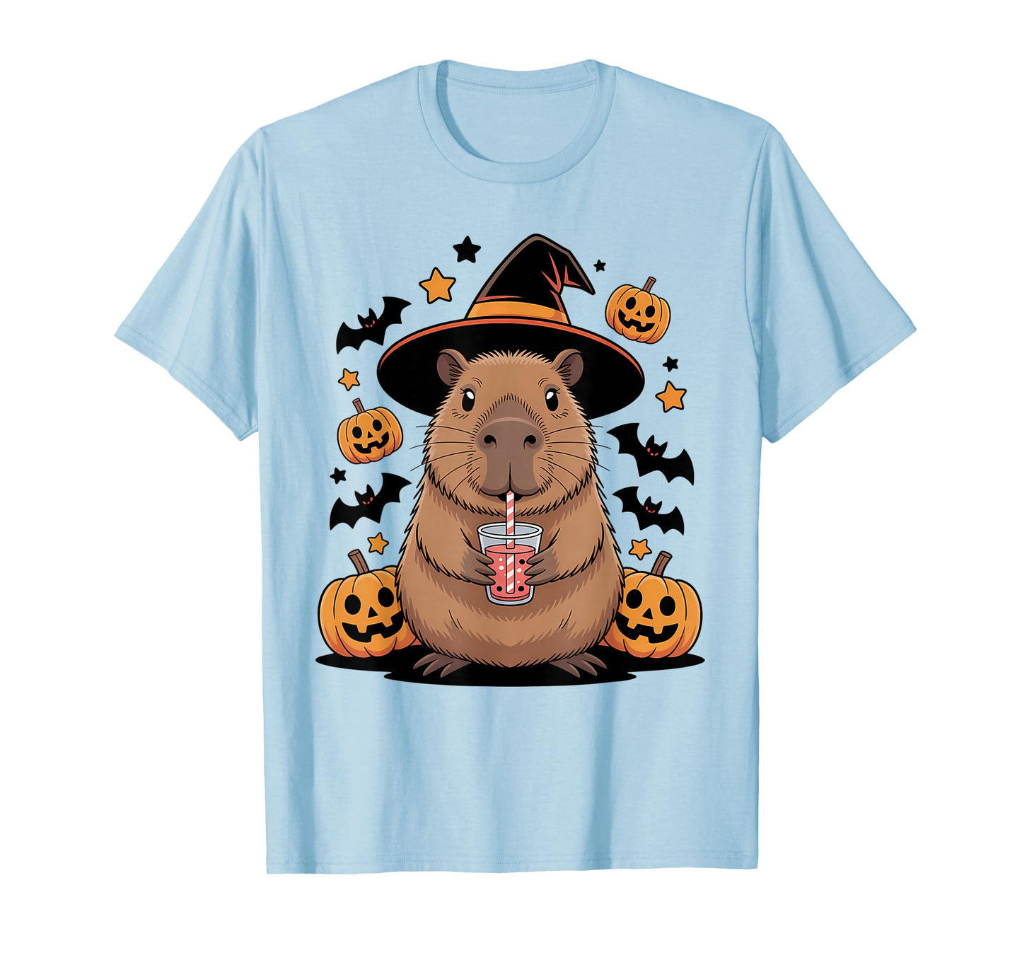 Halloween Capybara Witch Drink T-Shirt