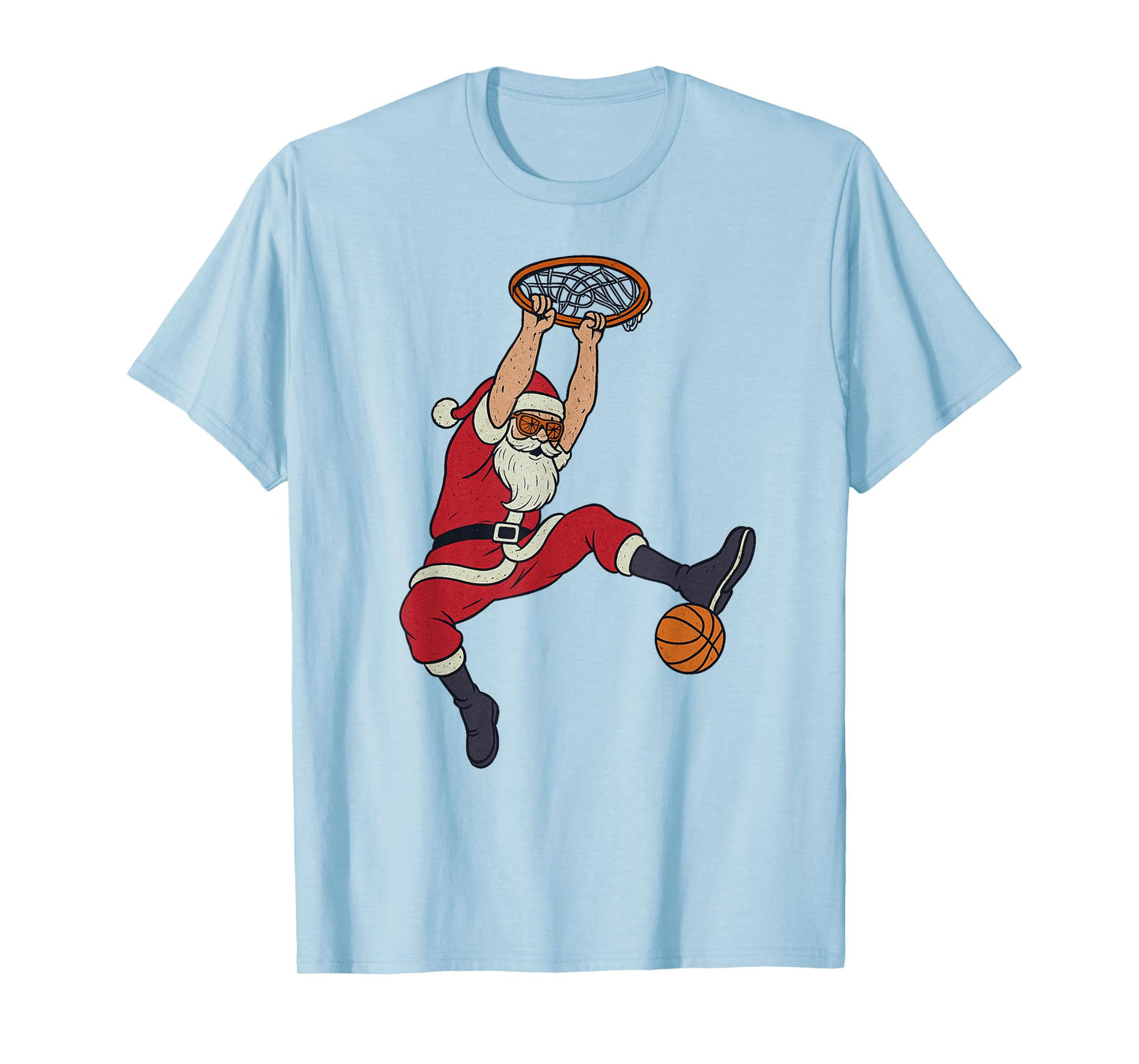 Santa Claus Playing Basketball Xmas Holiday Funny Christmas T-Shirt