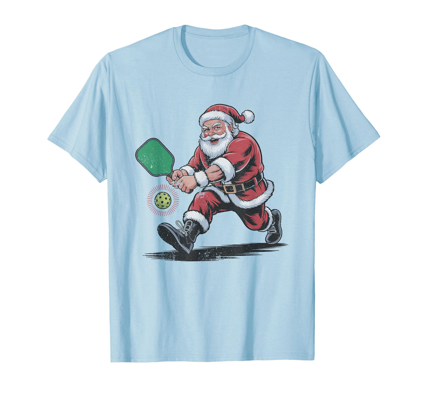 Santa Playing Pickleball Retro Vintage 90s Christmas Holiday T-Shirt