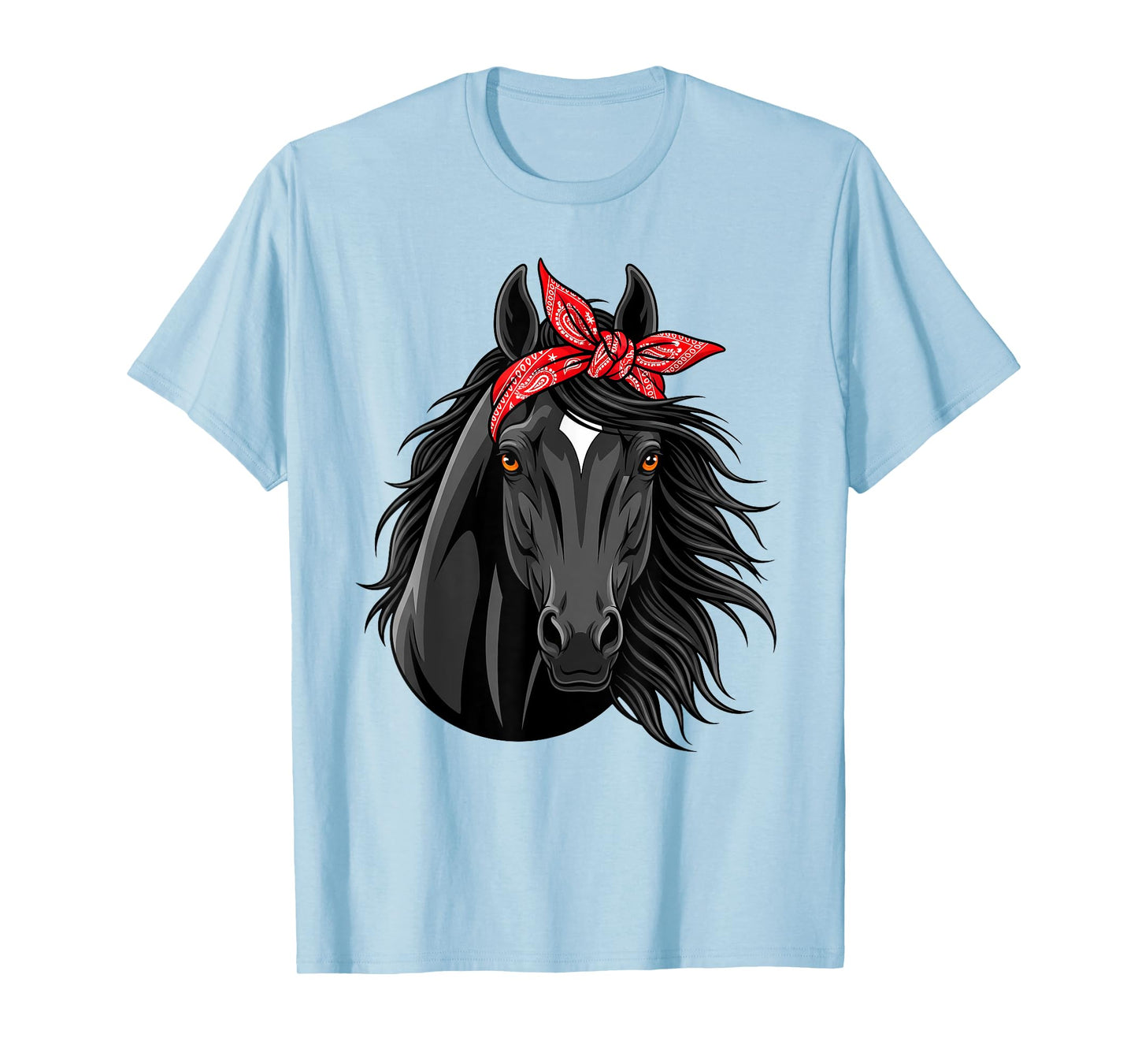 Funny Horse Lovers Tee | Red Bandana Print for Girls & Women T-Shirt