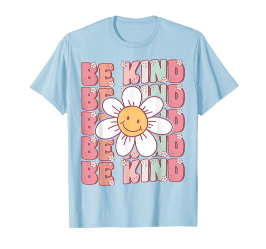 Groovy Be Kind Retro Cute Daisy Flower Positivity Kindness T-Shirt