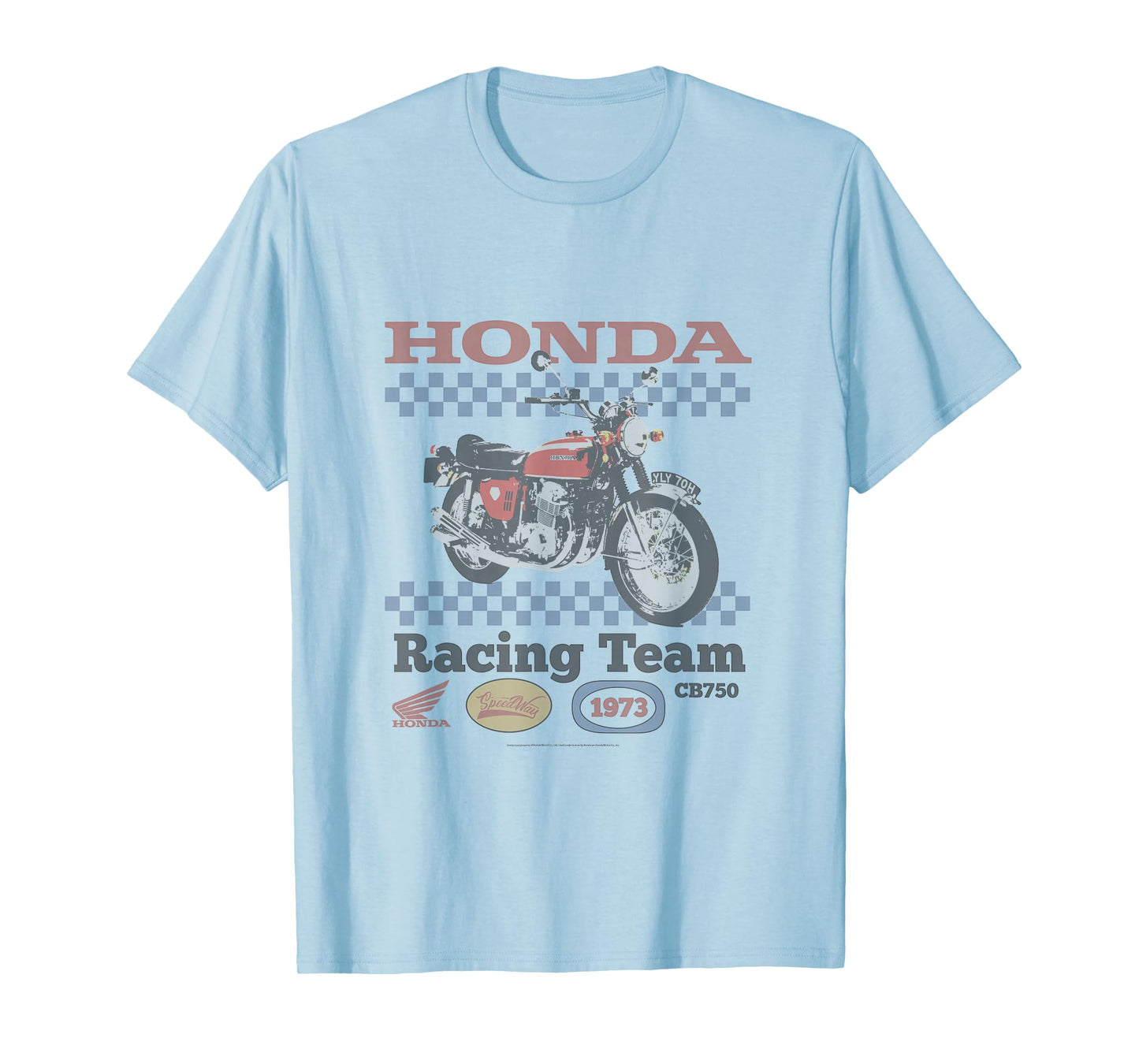 Honda Powersports Vintage CB750 Racing Team Checkered T-Shirt