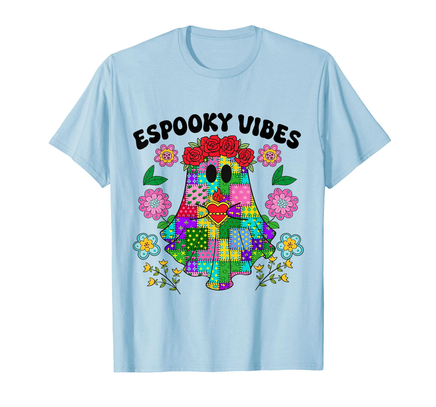 Espooky Vibes, Mexican Ghost Flowers Halloween, Spooky Vibes T-Shirt