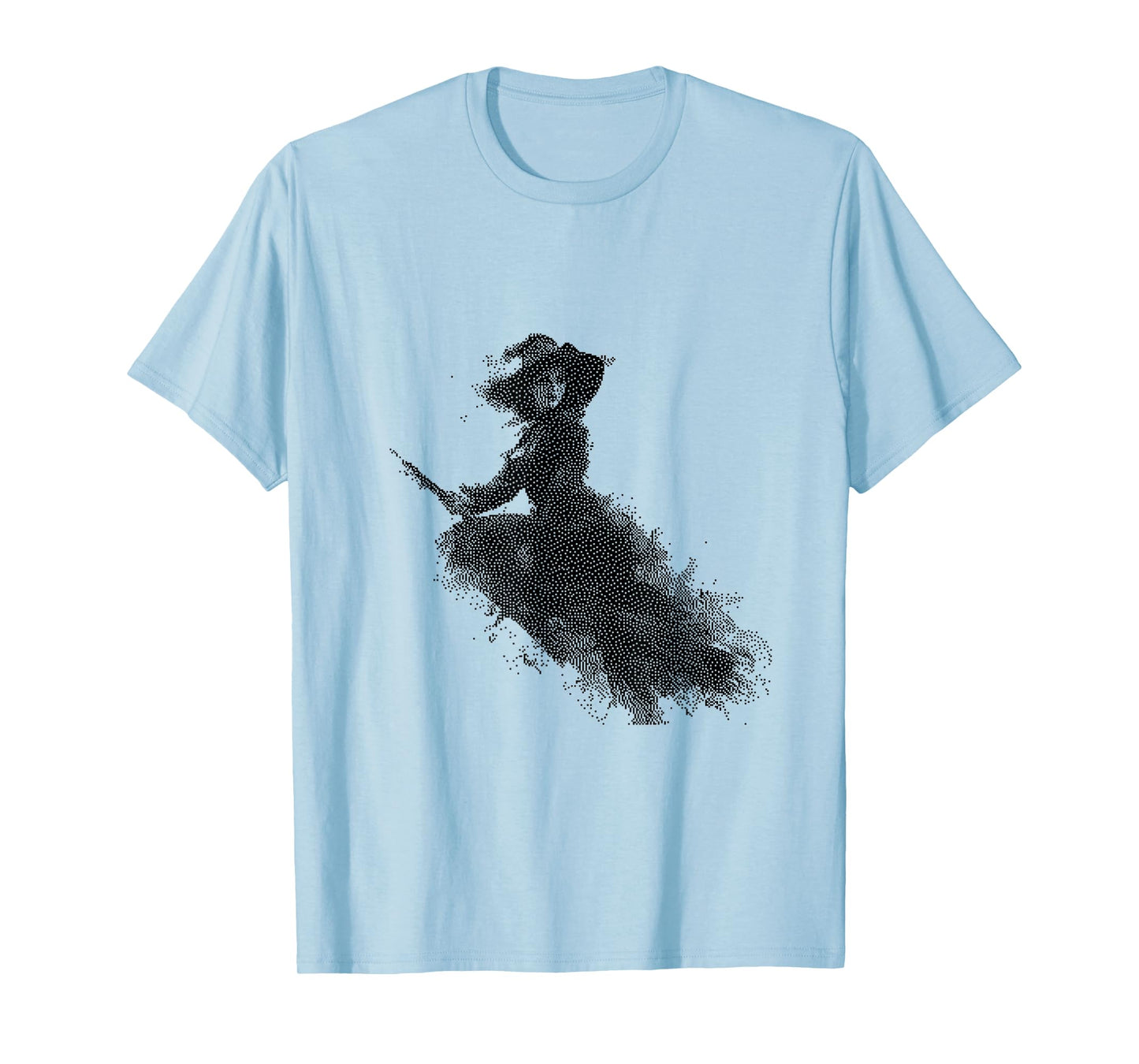 Flying Witch on Broom Halloween Design T-Shirt