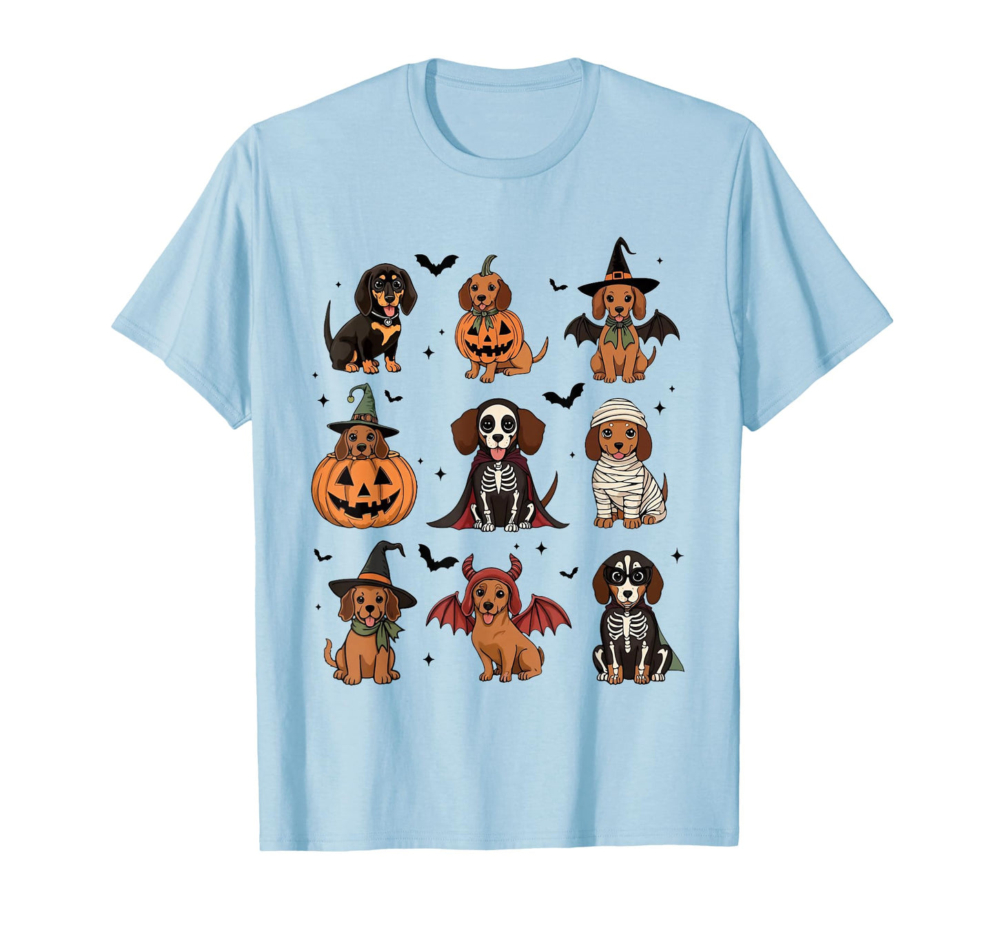 Weiner Dog Witch Happy Halloweenie Cute Halloween Dachshund T-Shirt
