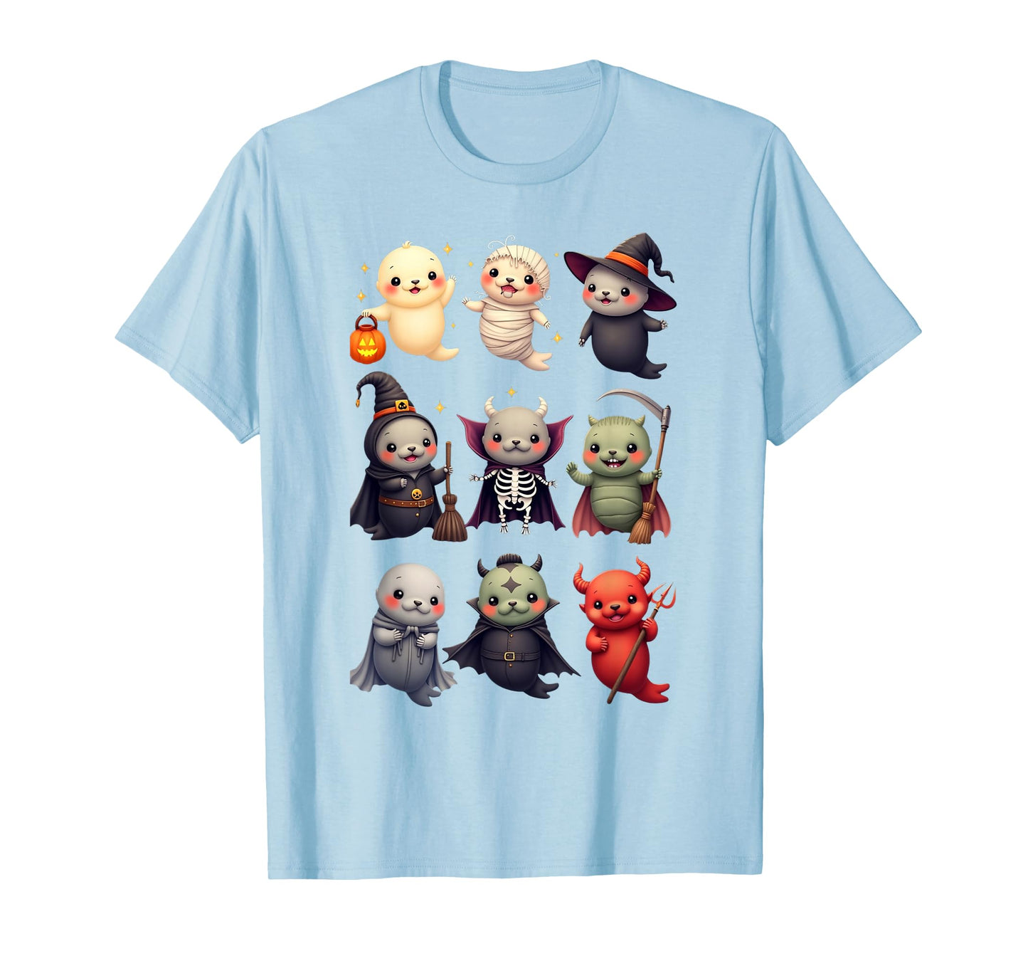 Funny Cute Manatee Boo Witch Zombie Vampire Halloween T-Shirt