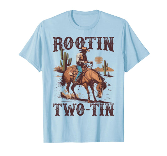 Rootin Two-tin 2nd Birthday 2 Year Old Western Cowboy Bday T-Shirt