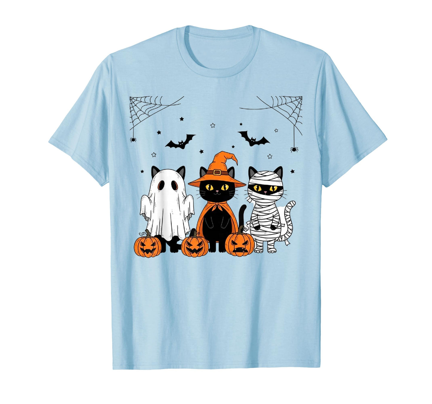 Vintage Black Cat Witch Scary Halloween Pumpkin Vibes T-Shirt