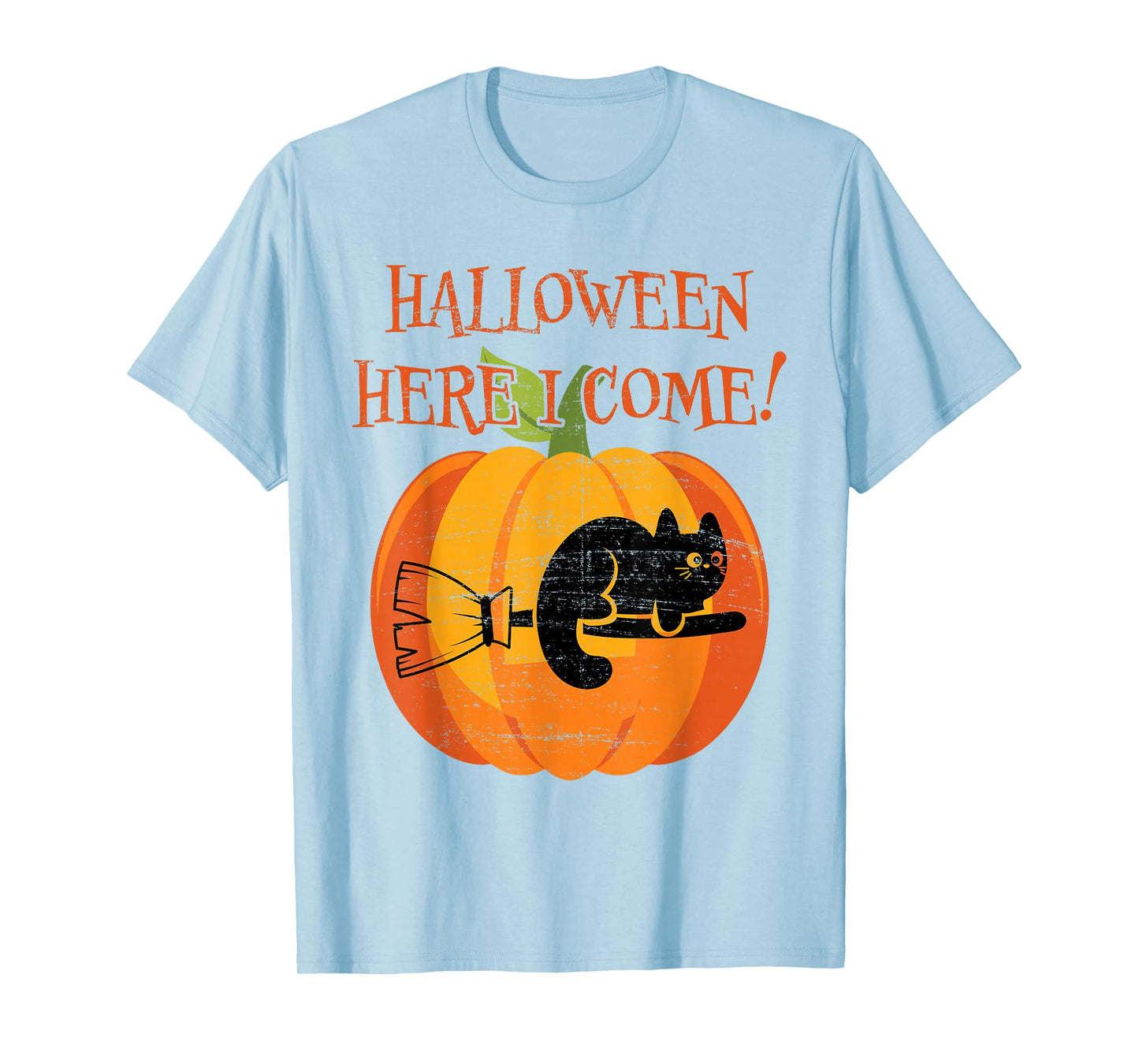 Funny Cat Lady Halloween Pumpkin Witch Black Cat Costume Cat T-Shirt