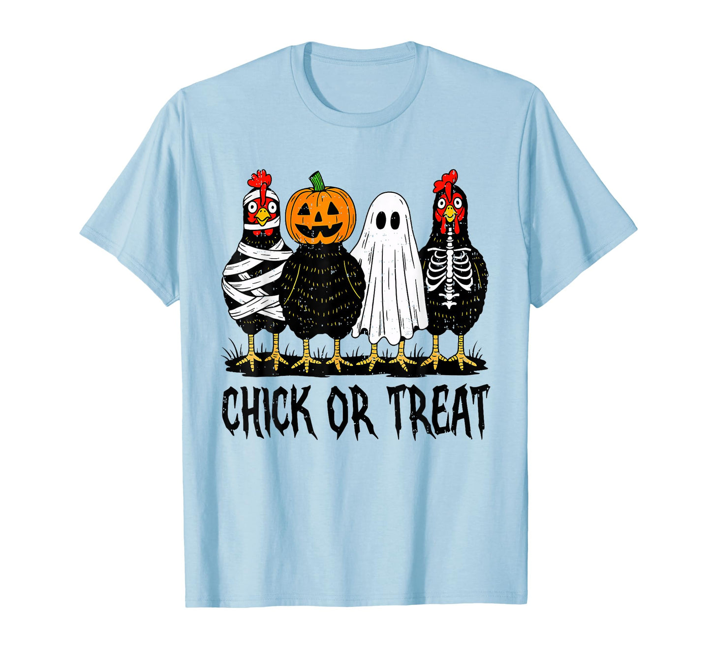 Chick Or Treat Halloween Pumpkin Ghost Spooky Funny Chicken T-Shirt