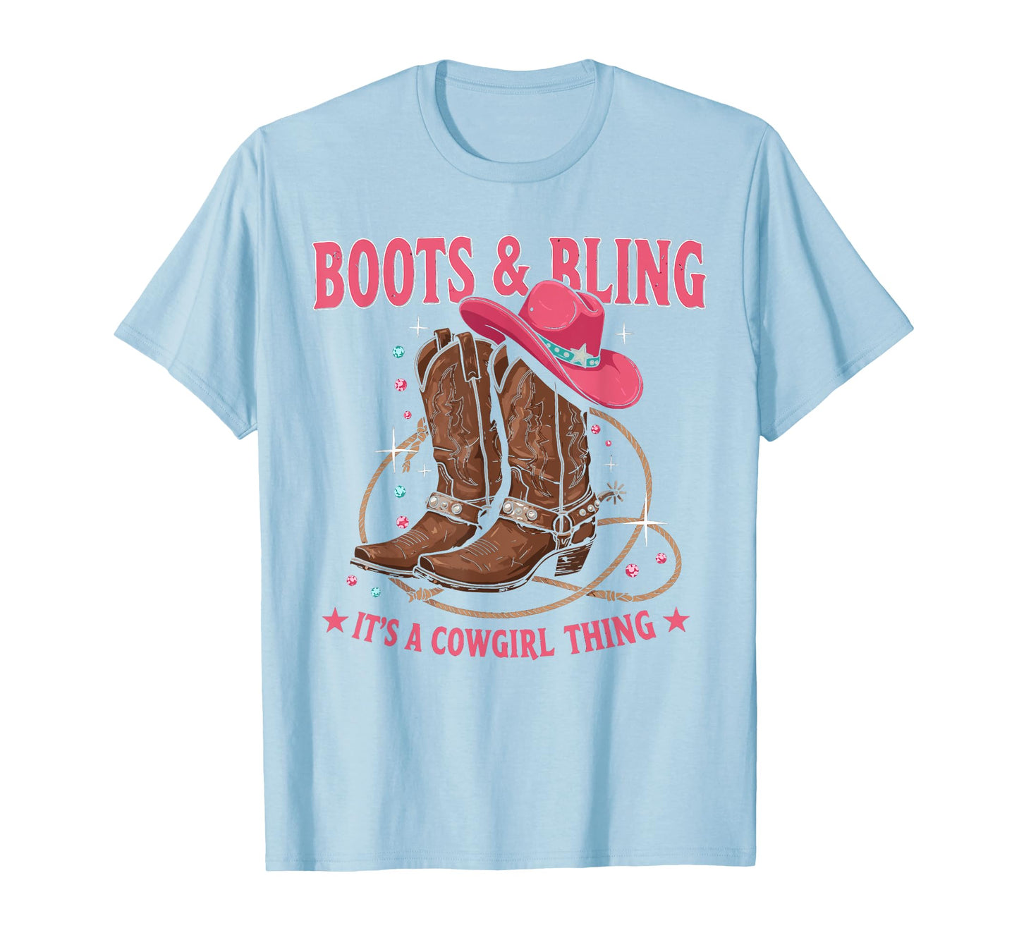 Howdy Country Rodeo Girl Western Boots & Bling its a Cowgirl T-Shirt