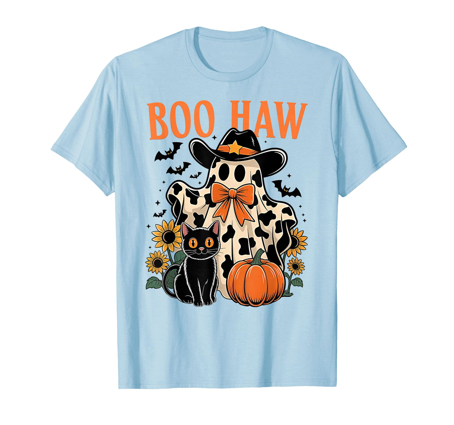 Boo Haw Retro Western Halloween Ghost Howdy Pumpkin T-Shirt