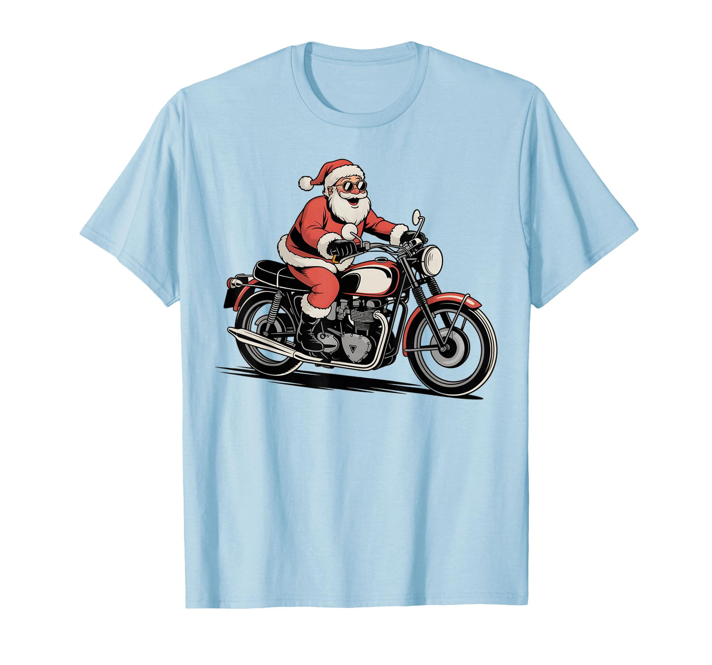 Christmas Motorcycle Bike Racing Biker Santa Xmas Boys Men T-Shirt