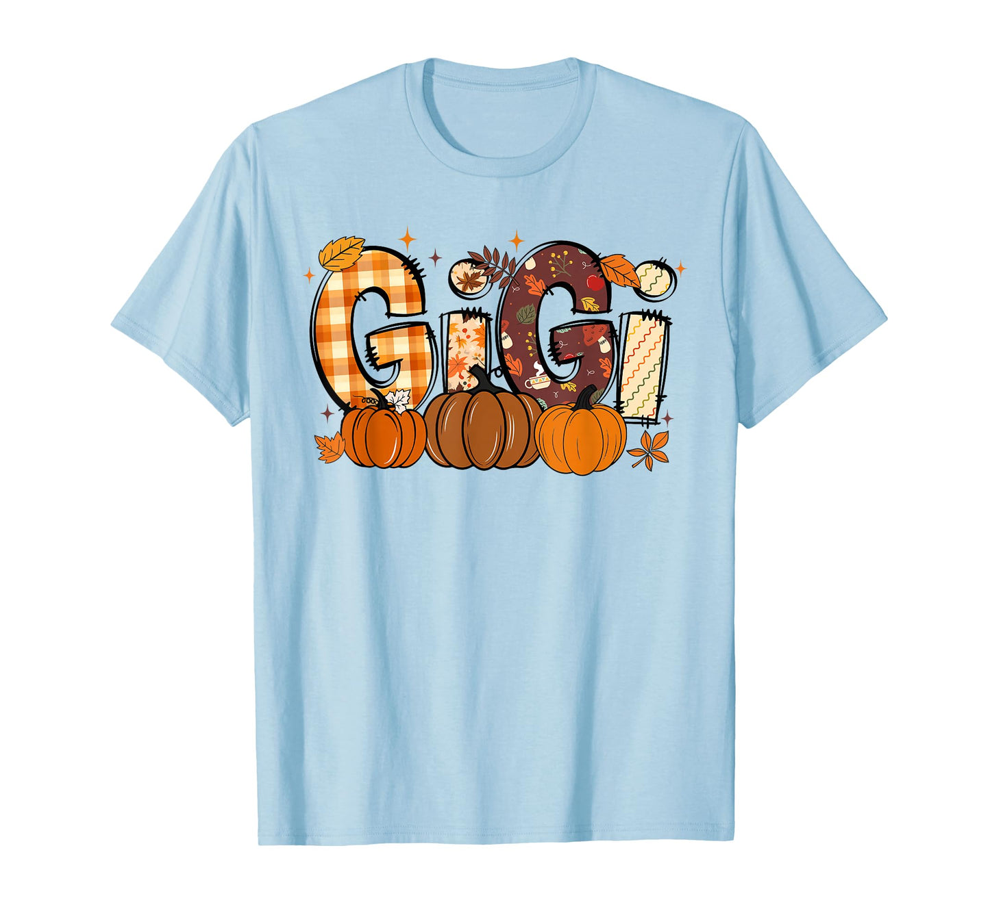 Retro Gigi Pumpkin Fall Leaves Grandma Fall Thanksgiving T-Shirt