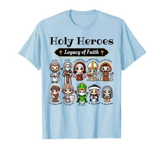 Holy Heroes Legacy of Faith Catholic Saints Collection kids T-Shirt