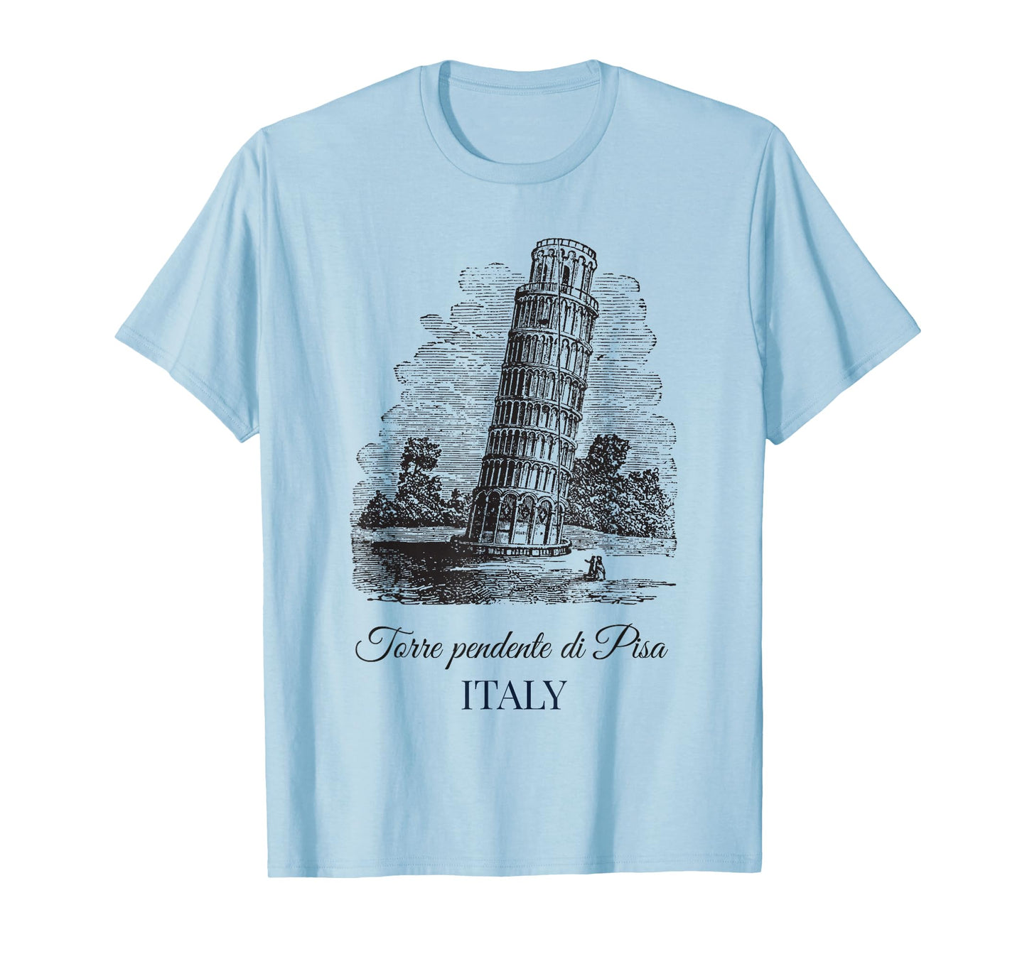 Leaning Tower of Pisa Italy Italian Language Vintage Art T-Shirt