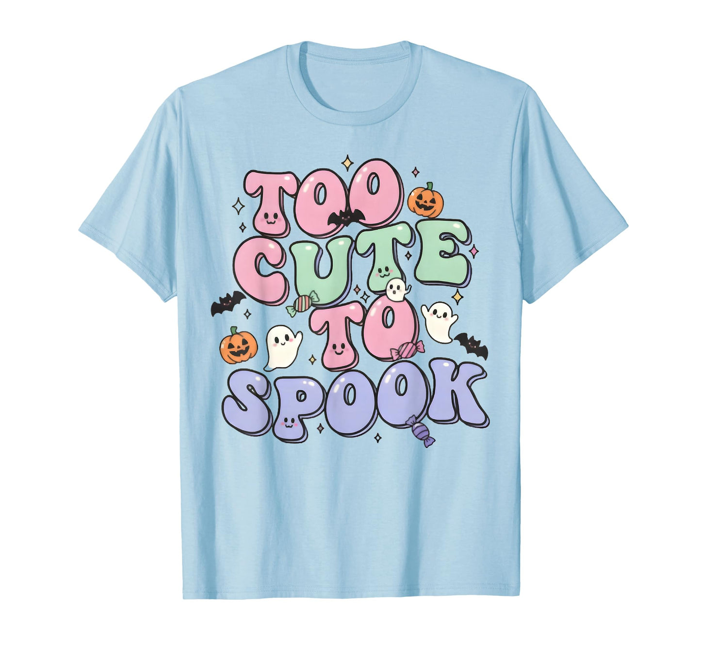 Too Cute to Spook, Trick Or Treat, Groovy Spooky Halloween T-Shirt