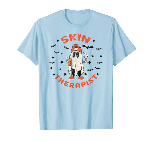 Halloween Esthetician Cosmetology Dermatology Ghost Fall T-Shirt