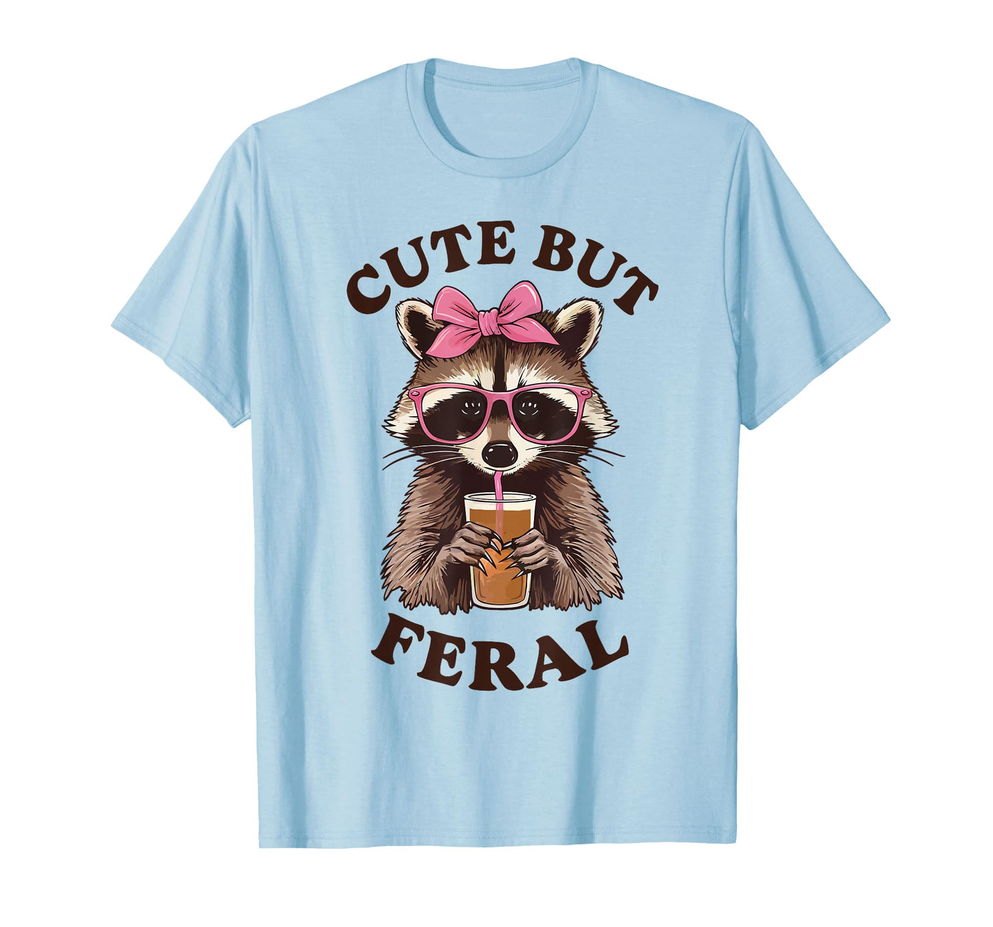 Cute But Feral Funny Racoon With Glasses Toddler Girls Kids T-Shirt