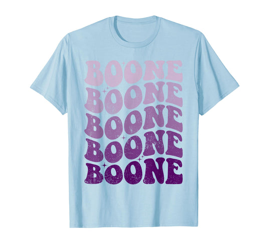 Boone Personalized Name Retro Groovy 80's Woman Kids Women T-Shirt