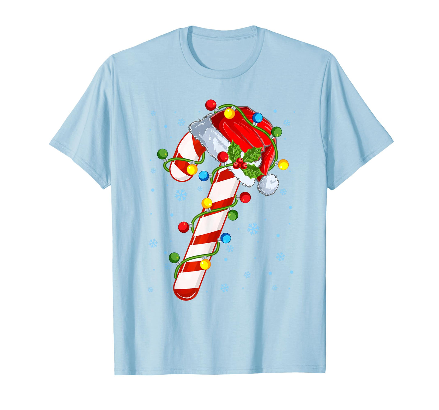 Candy Cane Crew Funny Christmas Lights Santa Hat Xmas Pajama T-Shirt