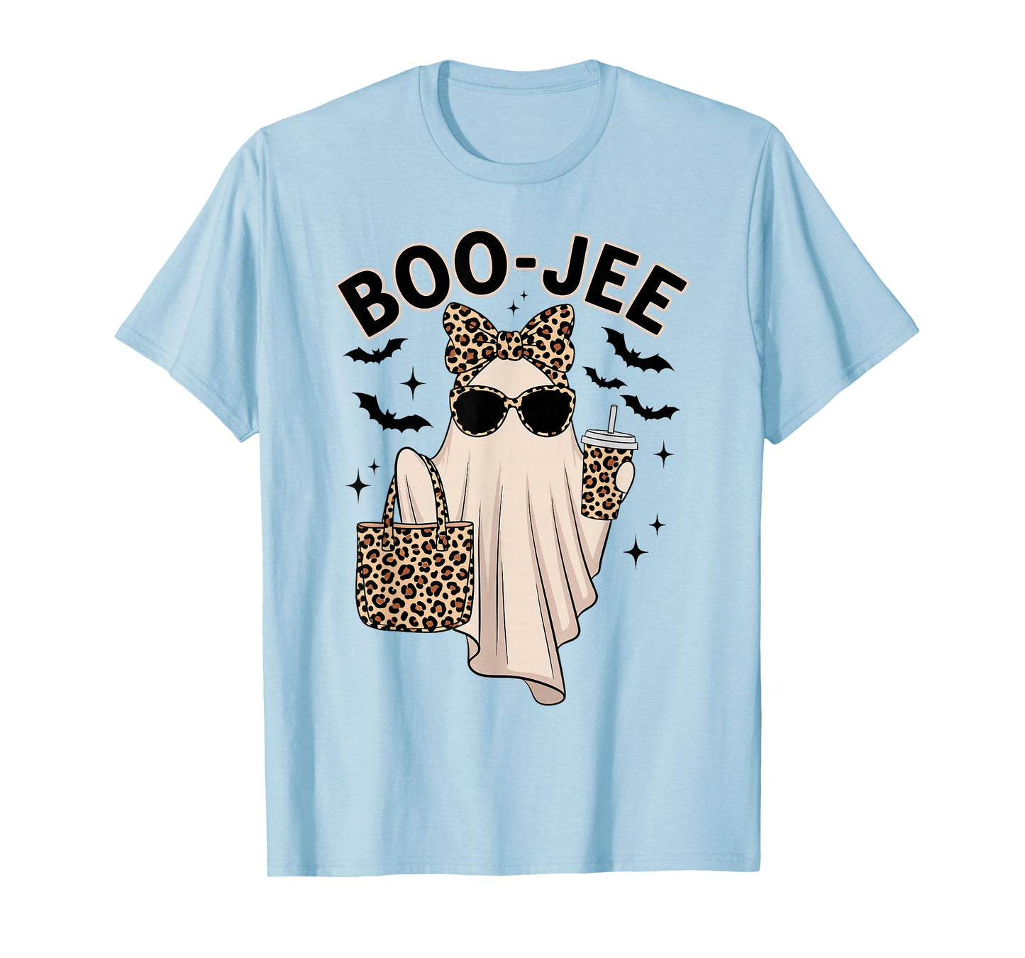 Coquette Leopard Boo-JEE Ghost Halloween Ghost Women Girls T-Shirt