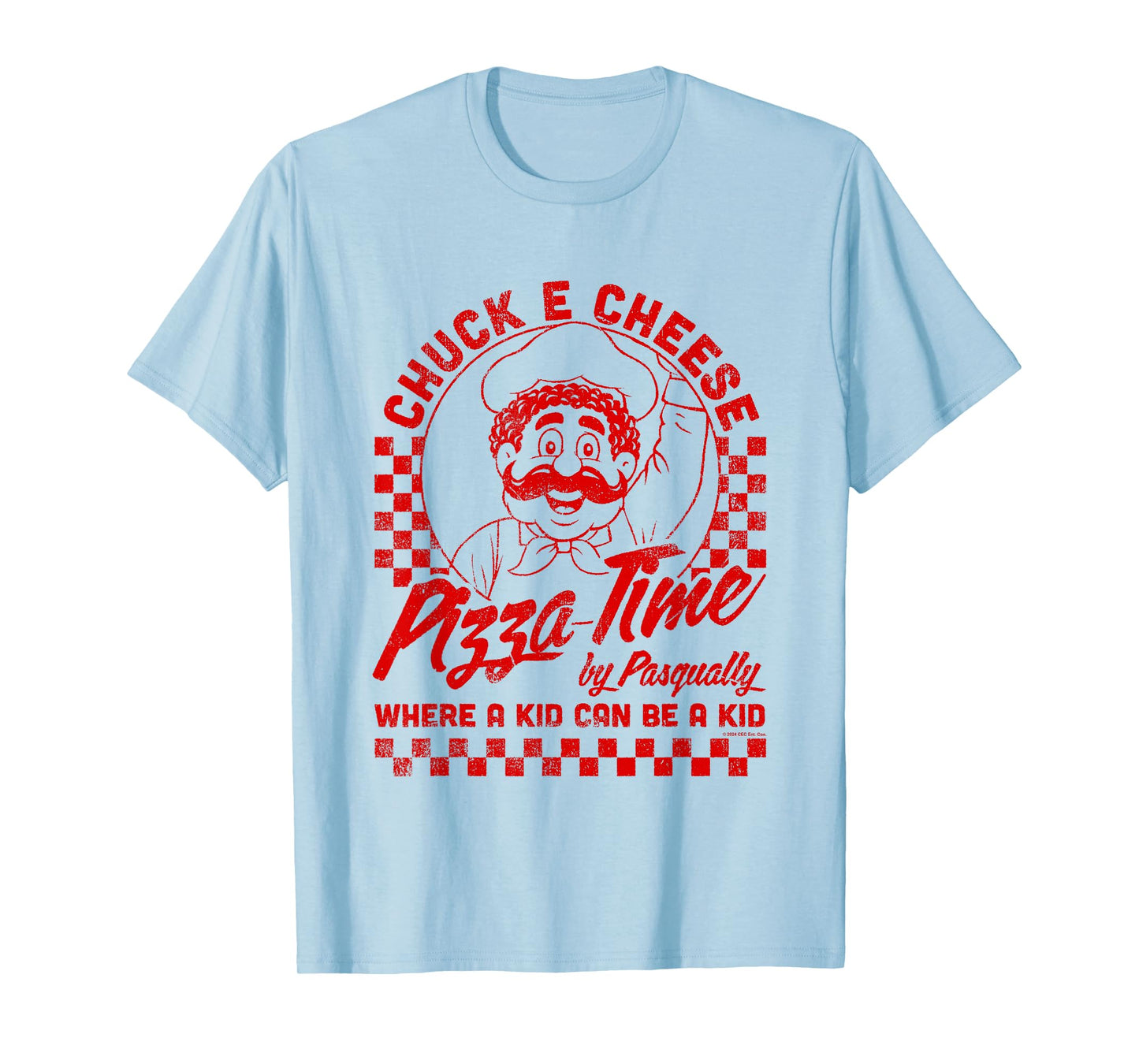 Chuck E. Cheese Pizza Time By Pasqually Vintage Chest Logo T-Shirt