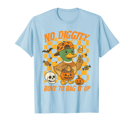 Halloween Mallard Duck Spooky No Diggity Bout to Bag Its Up T-Shirt