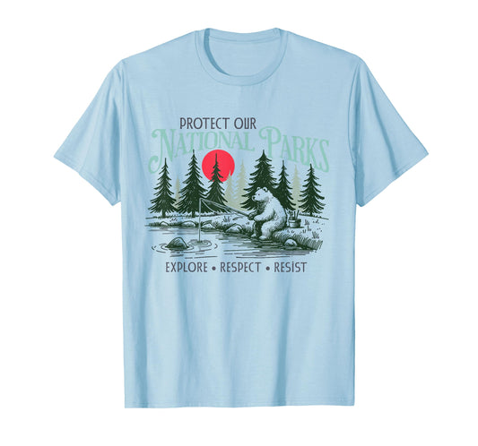 Protect Our National Parks Retro Vintage Womens Mens T-Shirt