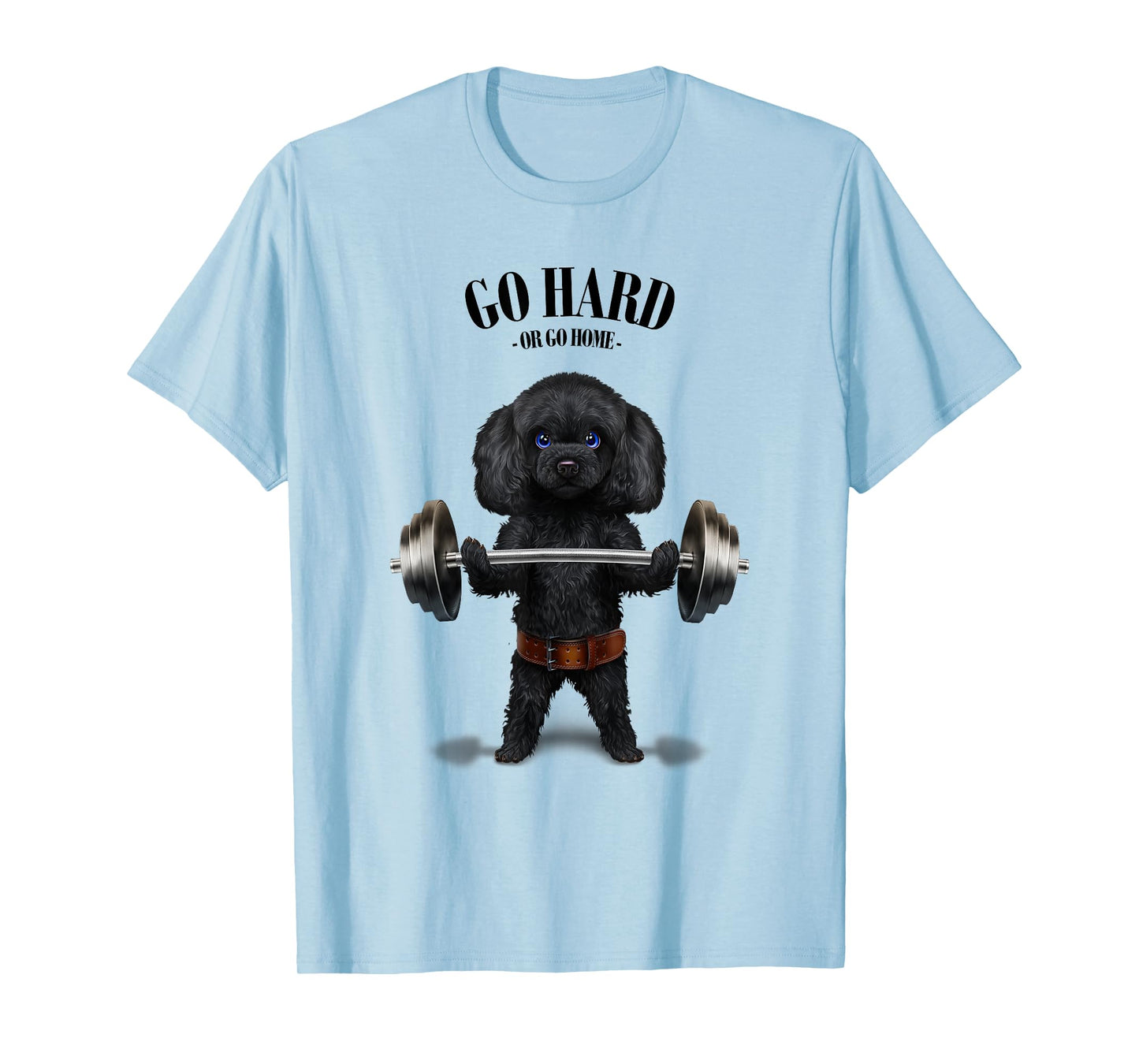 Black Poodle Dog Weightlifting in Fitness Gym Men Women Kids T-Shirt