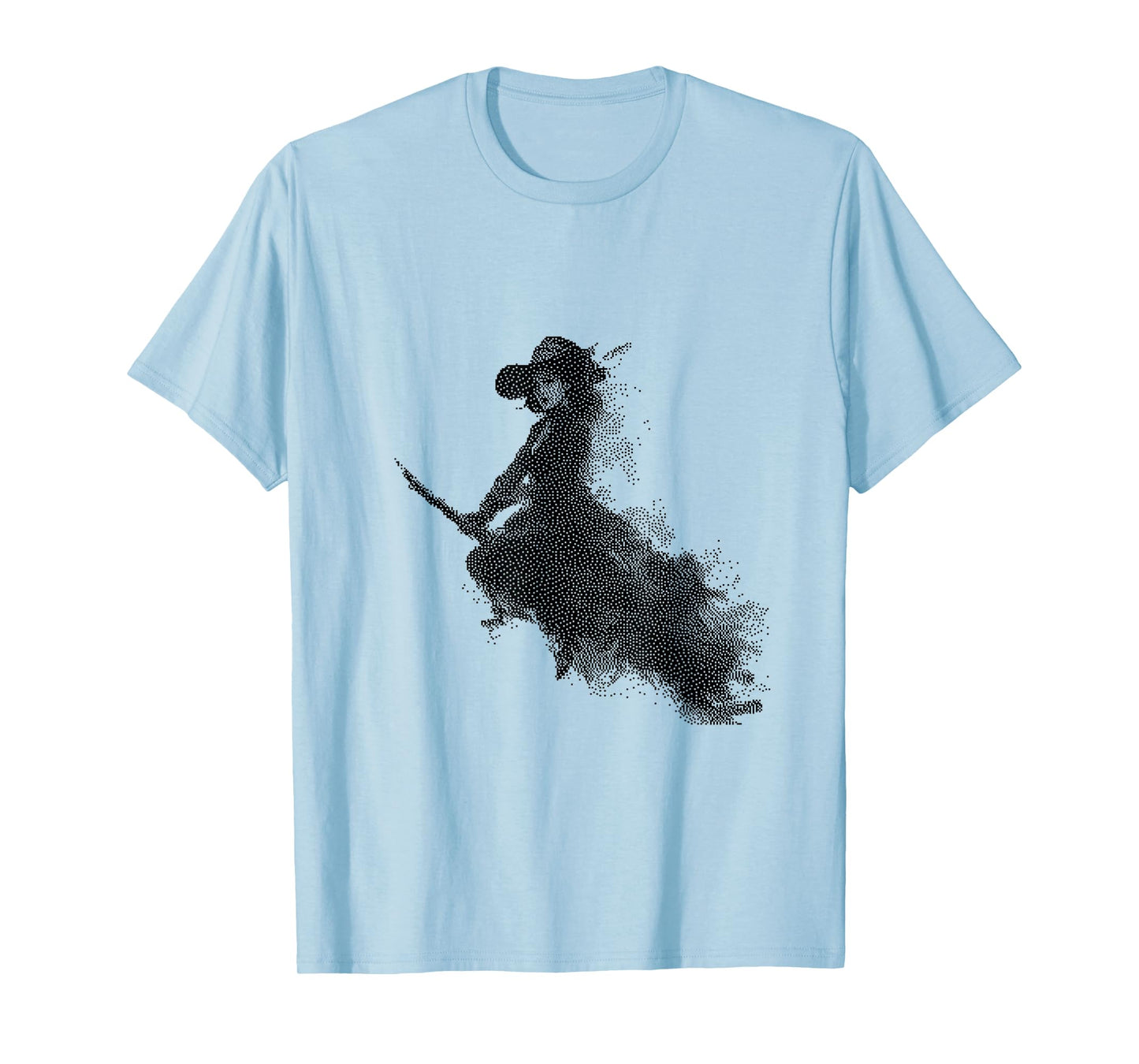 Flying Witch on Broom Halloween Design T-Shirt