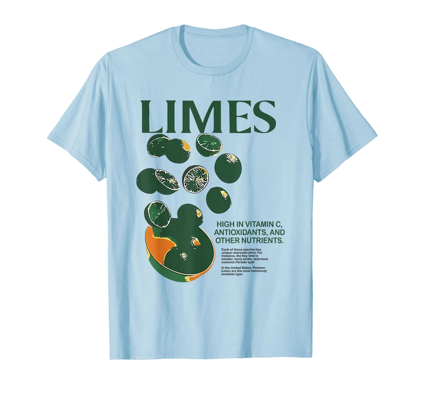 Retro Vintage Limes Graphic Vegetables Lemon Women and Men T-Shirt