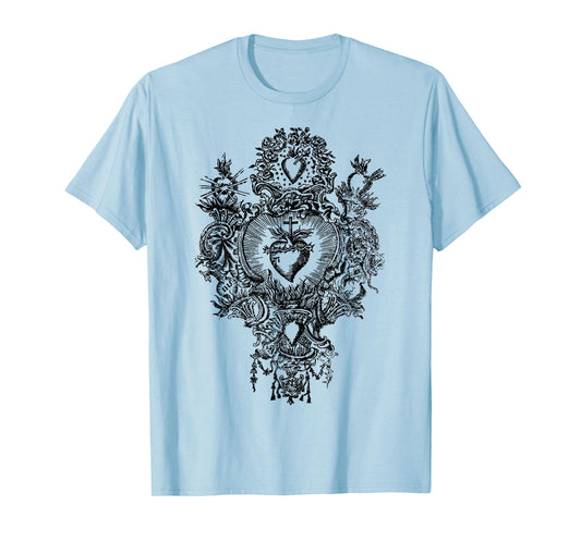 Devotion to the Sacred Heart of Jesus Vintage Catholic Art T-Shirt