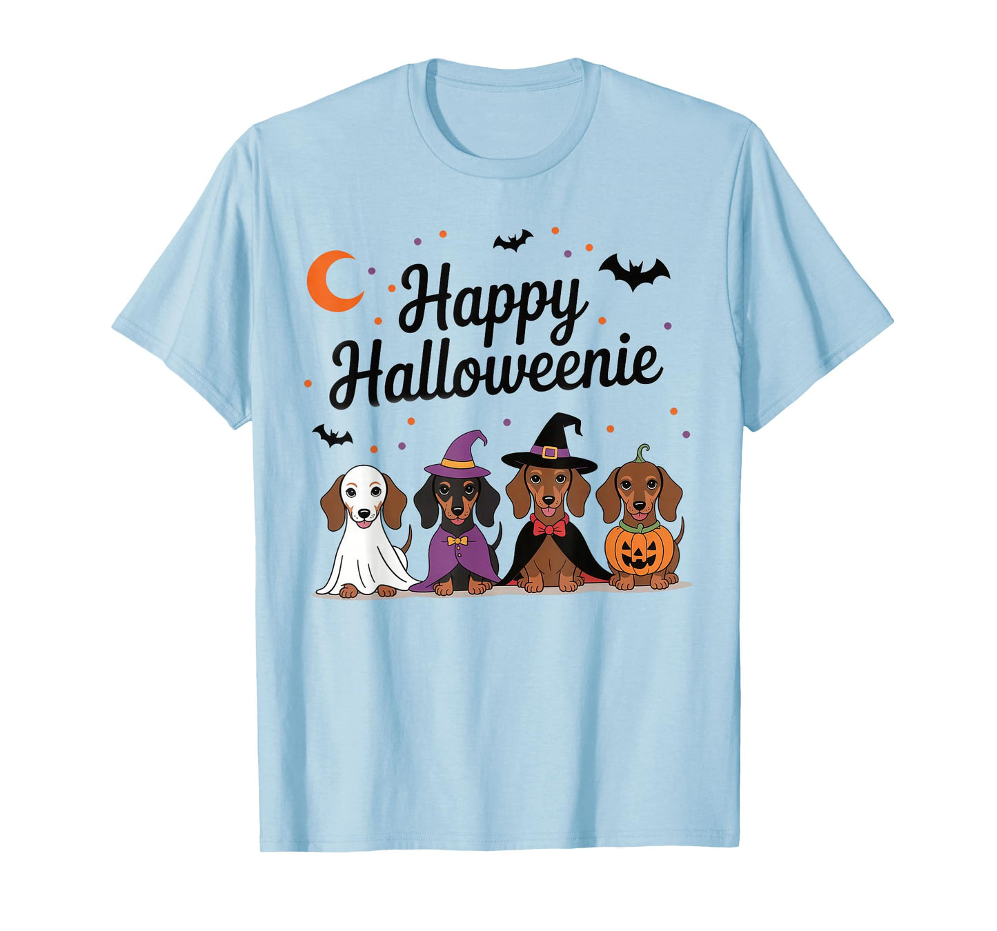 Weiner Dog Witch Happy Halloweenie Cute Halloween Dachshund T-Shirt
