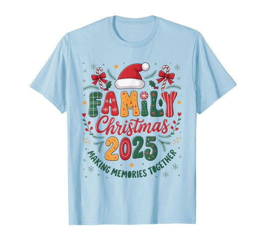 Family Christmas 2025 Santa Hat Matching Outfit Xmas Squad T-Shirt